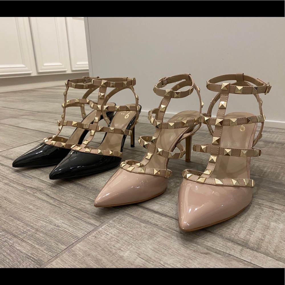 SOLD AS A SET - 2 Pairs of Studded Heels